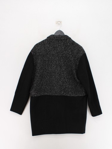 Parka Women's Coat M Black Wool with Acrylic, Nylon, Polyester, Viscose Overcoat - Picture 2 of 6