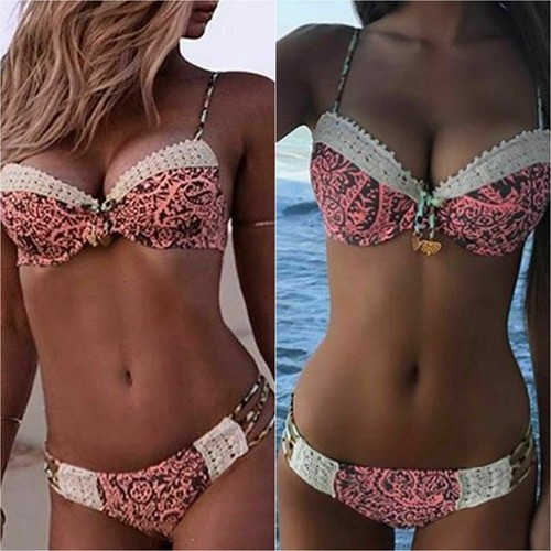 Ladies Push Up Bikini Set Padded Swimsuit Summer Bathing Suit Swimwear Beachwear - Picture 4 of 14