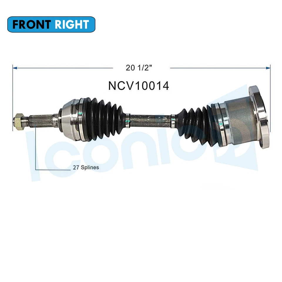 Передний правый вал оси CV для 1979-1985 Oldsmobile Toronado Cadillac Seville полный привод - Изображение 2 из 4