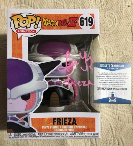 Linda Young Firmado Autografiado Freezer Funko Pop Dragon Ball Z Beckett Certificado de Autenticidad 85