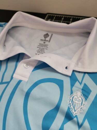 Camisa polo Na Koa marca Mana Maui Hawaii azul claro TRIBAL polo hawaiano camisa M - Imagen 2 de 12