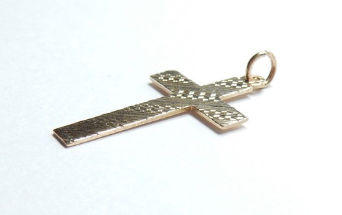 Yellow gold 9 carat cross pendant 1.2g vintage - Picture 3 of 3
