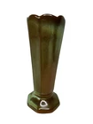 Frankoma 38 Vase Prairie Green Glaze Octogon Vintage 6.75" Tall