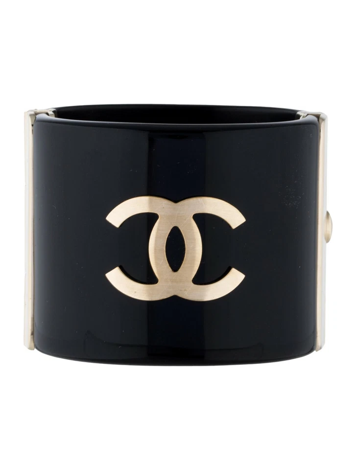 Brazalete CHANEL Puño Gripoix Perla Grande 2014 Verano Dorado Negro gyuh Foto 2 de 4