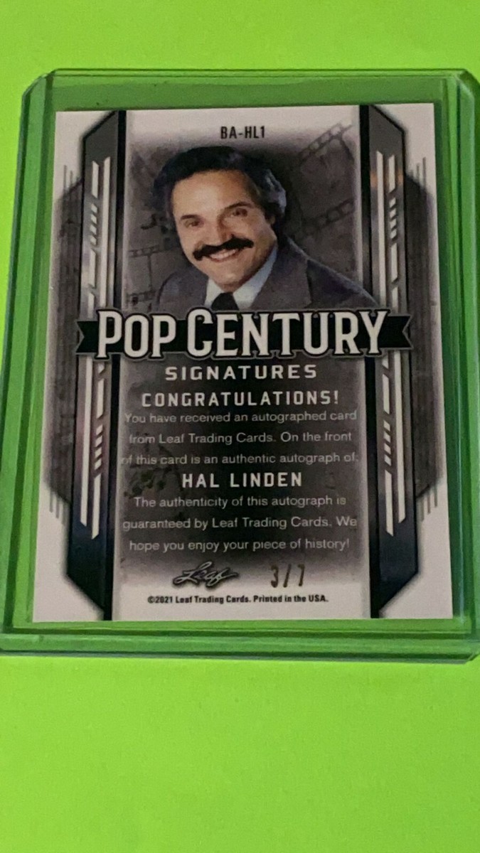 Hal Linden 2021 Leaf Pop Century Base Auto BA-HL1 Black Ice /7 | eBay