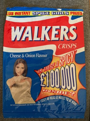 Rare Spice Girls Walkers Crisps Bag Empty Victoria Cheese Onion 27g Ebay