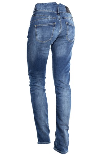 Herrlicher Pearl Slim Stretchjeans Mid Waist Damen Denim Damen Blau Grau Schwarz - Picture 15 of 19
