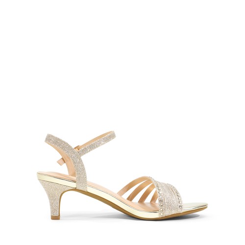 Women Ankle Strap Open Toe Low Kitten Heel Wedding Party Dress Heeled Sandals - Picture 13 of 23