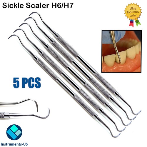 SICKLE SCALER H6-H7 DENTAL HAND TOOLS INSTRUMENTS GERMAN STAINLESS - Picture 10 of 12