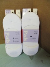 6 PAIR Womens Peds WHITE Low Cut CUSHION N0-SHOW Socks 5-10 MEDIUM U20
