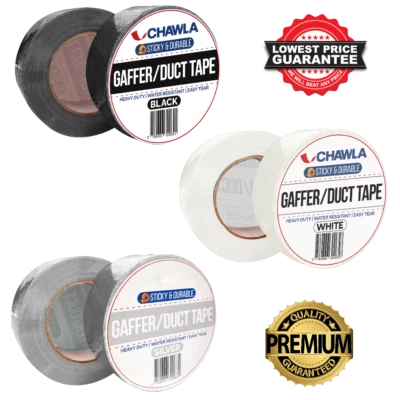 CHAWLA Duck Duct Cloth Waterproof Gaffer Gaffa Tape 48MM X 50M Silver Black White Red