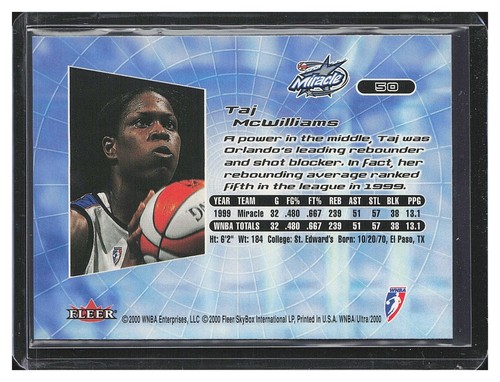 2000 Ultra WNBA #50 Taj McWilliams RC - Picture 2 of 2