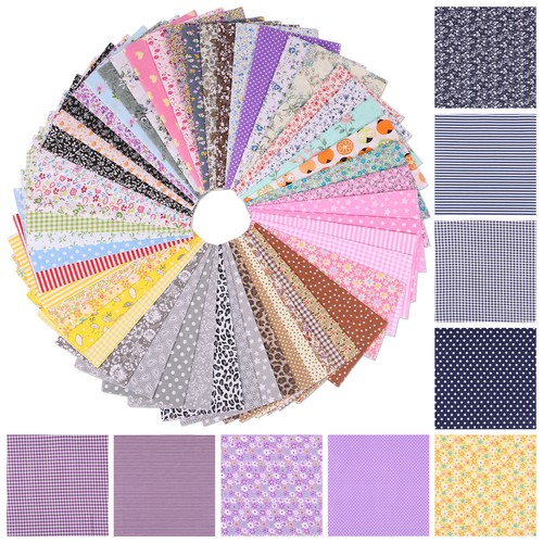 100 Pcs Cotton Fabric Squares Printed Fabric Bundles Patchwork Squares Soft