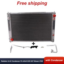 Aluminum Radiator Ac Condenser Fit For Infiniti G25 G37 Nissan 370z