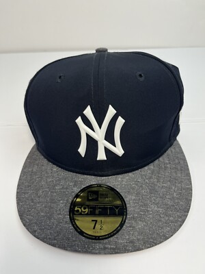 New York Yankees New Era 59FIFTY Fitted Cap Hat 7 1/2 Blue Gray