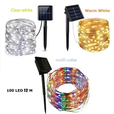 USA Solar Power LED String Lights 100 LED Copper Wire Waterproof Outdoor Fairy