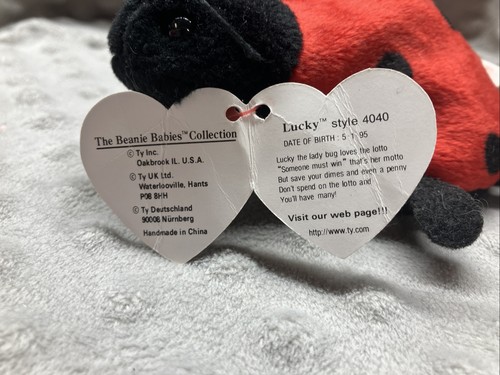 *TY BEANIE BABY LUCKY (11 PRINTED SPOTS) THE LADYBUG*RETIRED*RARE*MWBMT* - Picture 7 of 8