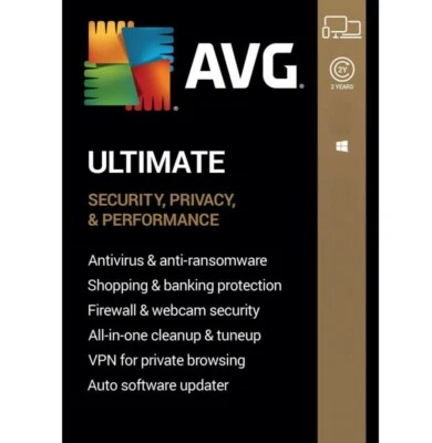 AVG ULTIMATE 2026 1 PC 2 anni | Internet Security, Tuneup, VPN, AntiTrack