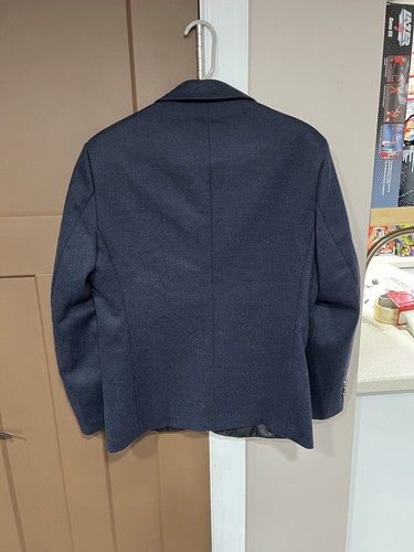 Mens Blue Hooyi Jacket Size Small Blazer Sport Coat Paul Miller - Picture 3 of 3