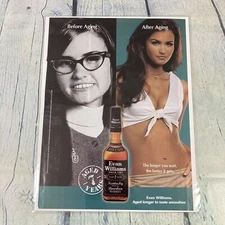 2002 Sexy Lady Hot Body Brunette Whiskey Vtg Print Ad/Poster Art Magazine Page