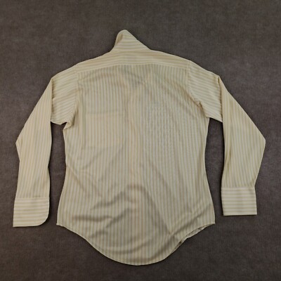 Vintage Arrow Knits Shirt Mens 15-33 White Gold Long Sleeve