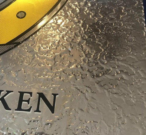 RARE Buckler Heineken Non-Alcoholic Beer Sign Imported HOLLAND Aluminum Textured - Picture 11 of 12