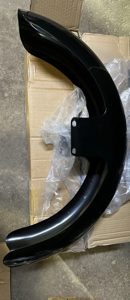 Guardabarros delantero envolvente de acero de 19" negro para Harley Touring Street Road Glide Foto 3 de 4