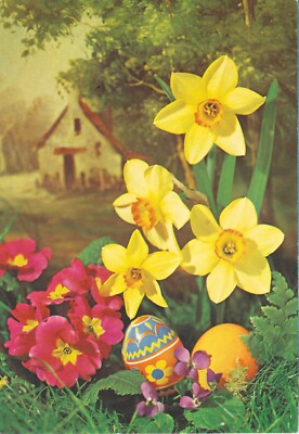 09924 - AK zeigt Bild vom Osterei in Blumen