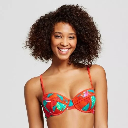 Er deprimeret virtuel puls Xhilaration Spicy Red Tropical Push Up Bikini Top Swimwear Ladies Large  #1363 | eBay