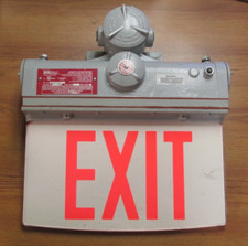 AZZ EXPLOSION PROOF RIG-A-LIGHT EXIT SIGN .04A, 120277V, CAT# 1RDTWPEM ... UZ-23