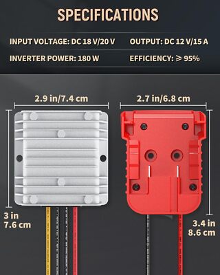 Caricabatterie Einhell Convertore Di Tensione Cc Step Down Per Milwaukee 18V A Einhell Batteria - Foto 7