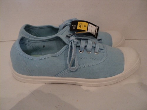 MARKS & SPENCER M&S INDIGO COLLECTION Light Blue Canvas Lace Up Shoes Size 6 - Picture 5 of 16