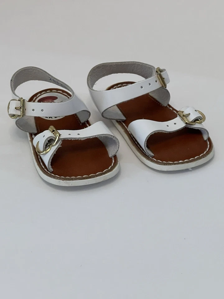 Buster Browns Sandalias 285887 Bebé Talla 2 Doble Tirantes Unisex Blanco Foto 2 de 4