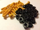 YELLOW CAR MOTORBIKE VAN NUMBER PLATE FIXING BOLTS & NUTS LICENSE FITTING SCREWS