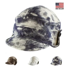 Tie Dye Cotton Floppy Short Brim Hip-hop Baseball Cap Aviator Trapper Hat Men's