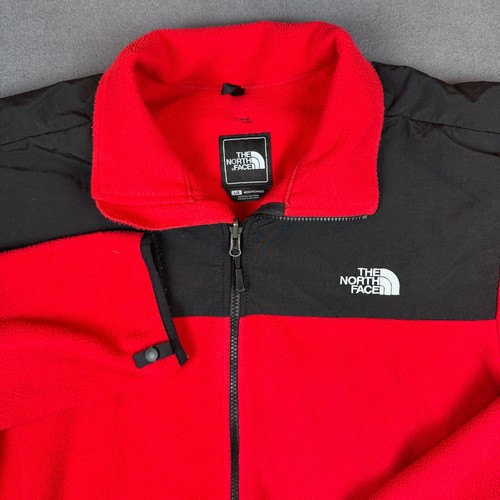 The North Face Men's Size Large Red Black Denali Full-Zip Fleece Jacket