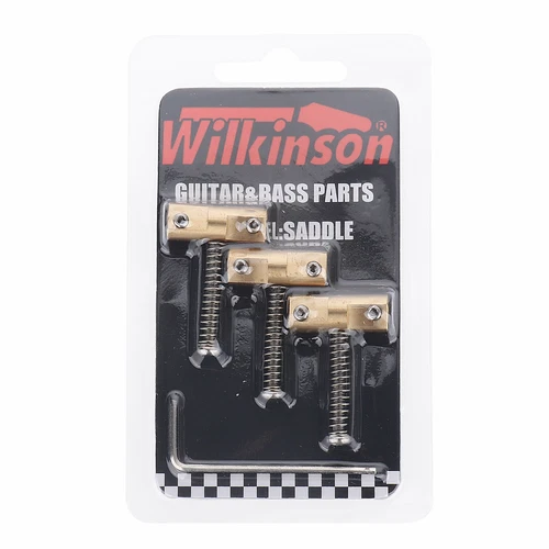 Compensated Vintage Wilkinson-Style Bridge Brass Saddles Set for Tele Guitar
