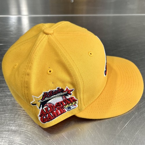 Atlanta Braves 2000 ASG Patch Red UV New Era 59FIFTY Yellow 4uCaps Hat 7 1/4 - Picture 3 of 7
