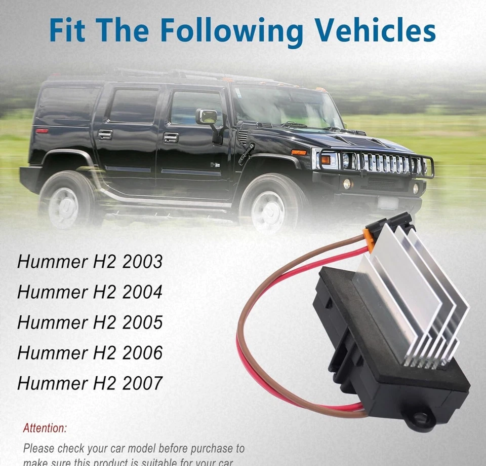 19331830 Calentador Soplador Motor Ventilador Resistencia Módulo Para 2003-2007Hummer H2) Foto 3 de 3