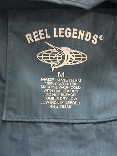 REEL LEGENDS Men Blue Packable Full Zip Windbreaker Jacket sz Medium - Picture 5 of 6