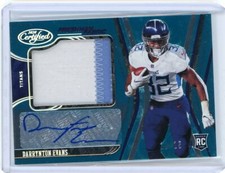 2020 Panini Certified Football Teal Rookie Patch Auto #232 Darrynton Evans 10/15