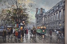 Antoine Blanchard Original Painting Oil On Canvas "Louvre Museum" Paris 