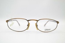 Vintage Lamy Gustave Brass Brown Oval Glasses Eyeglass Frame NOS