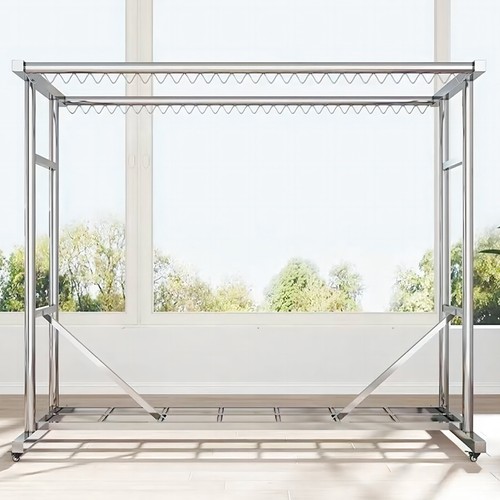 1000LBS Rolling Garment Rack Heavy Duty Collapsible Clothing Clothes Rack Wheels - Picture 11 of 13