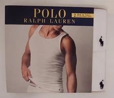 2 OR 3 POLO RALPH LAUREN 2XL 3XL 4XL COTTON WHITE TANK TOP T-SHIRTS UNDERSHIRTS