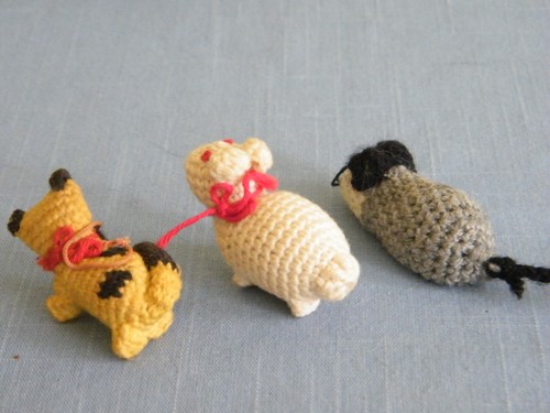 Vintage japanische Amigurumi gehäkelte Miniatur Puppen ~ Menschen, Tiere - Bild 5 von 12