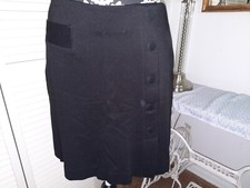 Cabi Skirt Womens 6 A Line Black Ponte Button Detail