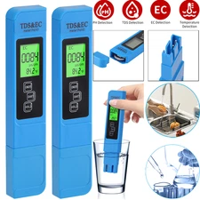2Pcs 3in1 Digital Tester TDS EC Temperature Meter Water Quality Tester 0-9999ppm