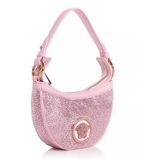 NWT Authentic Versace Crystal La Medusa Mini Hobo Handbag Pink RARE! MSRP $2525