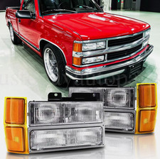 Headlights For 1994-1998 Chevy Silverado Obs Ck 1500 2500 3500 W Bumper Lamp Headlights For 1994-1998 Chevy Silverado Obs Ck 1500 2500 3500 W Bumper Lamp